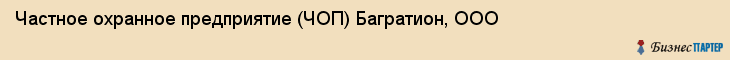 Частное охранное предприятие (ЧОП) Багратион, ООО, Тюмень