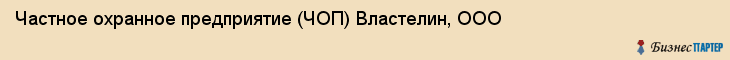 Частное охранное предприятие (ЧОП) Властелин, ООО, Тюмень