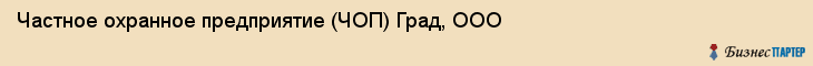 Частное охранное предприятие (ЧОП) Град, ООО, Тюмень