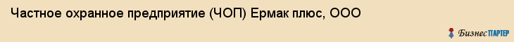 Частное охранное предприятие (ЧОП) Ермак плюс, ООО, Тюмень