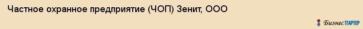 Частное охранное предприятие (ЧОП) Зенит, ООО, Тюмень