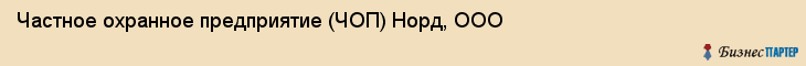Частное охранное предприятие (ЧОП) Норд, ООО, Тюмень