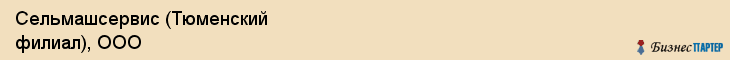 Сельмашсервис (Тюменский филиал), ООО, Тюмень