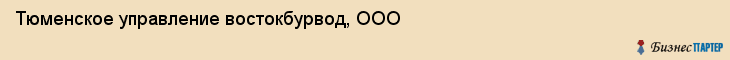 Тюменское управление востокбурвод, ООО, Тюмень